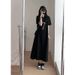 New Black Short-sleeved Plus-size High-end Slimming Dress, Summer Pajamas For Women, Over-the-knee Long Skirt, Trendy_ecoleips.com