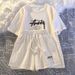 Summer Korean Style Women's Sportswear Set Casual Loose Fit Slimming Plus Size Fashionable Short Sleeved Top And Shorts Two Piece Outfit_ecoleips.com