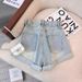 2025s Rolled Hem Denim Shorts For Women Summer Design Versatile Ins Korean Style Super Popular High Waist Wide Leg Slimming_ecoleips.com