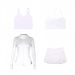 Women's Clothing Women's Slim Fit Stand Collar Jacket Three Pleated Skirt Set Y Shaped Vest Four Piece Outerwear Sportswear_ecoleips.com