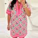 Summer Short Sleeve Beach Dress Womens Fashion Floral Print Straight Party Dress Spring Casual V Neck A-Line Office Ladies Dress_ecoleips.com