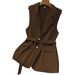 Women's Clothing Commuting British Style Suit Collar Loose Strap Vest Jacket Vest Women_ecoleips.com