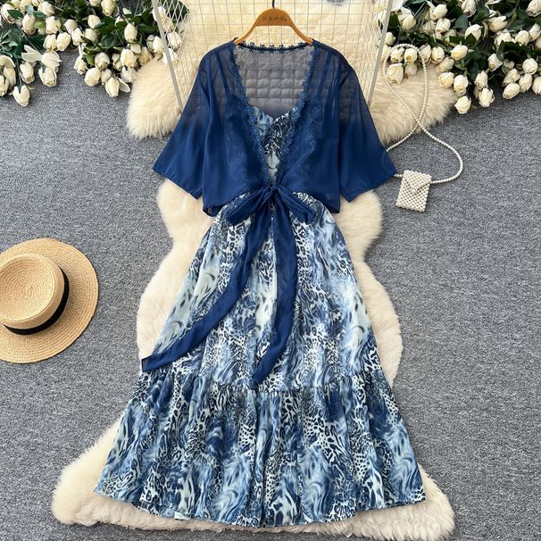 Spring New Women's Korean Style Two Piece Set Elegant Floral Print Dress Relaxed Stylish Commuter Outfit_ecoleips.com