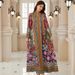 Women's Ethnic Style V Neck Maxi Dress Long Sleeve Printed Loose Flowy Skirt Jalabiya Clothing_ecoleips.com