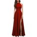 Women's Clothing Halter Neck Sexy Evening Dress Summer Fashion Slit Cocktail Dress Formal Dress_ecoleips.com