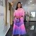 Women's Clothing ethnic style elegant dress 3 piece set with suspenders fashionable pleated gradient color one size_ecoleips.com