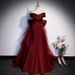 Wine Red Fishtail Evening Gown Off Shoulder Light Wedding Dress For Women Annual Meeting Host Vocal Music Exam Evening Dress New Style_ecoleips.com
