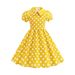 Amazon Cross Regional Export Children's Polka Dot Dress Short Sleeved Peter Pan Collar Cotton Girls Summer Skirt 8863_ecoleips.com