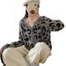 Women's Autumn-Winter Leopard-Print Short Sweater With V-Neck Casual Knit Cardigan, Wholesale Available_ecoleips.com