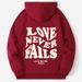 Women's Fleece-lined Hooded Sweatshirt, Autumn/winter 2024 New Korean Style, Loose Fit For Petite Figures, Letter Print,_ecoleips.com