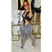 Summer Striped Women's Clothing Set D10052 European American Style T-Shirt And Trousers Two Piece Casual Sexy_ecoleips.com