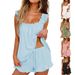 Women's Clothing American Women's Homewear 2 Piece Set Vest Top And Shorts Combination Bestseller_ecoleips.com