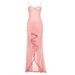 Women's Clothing New Style Temperament Sexy Backless Mesh Suspender Long Skirt Solid Color Slim Dress_ecoleips.com
