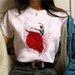 European And American Clothing, Round Neck, Casual Spring-summer Printed Watercolor Ballet Girl T-shirt, Women's Short_ecoleips.com
