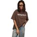 2025 Summer European And American Style New Fashionable Versatile Letter Print 100% Cotton Short Sleeve Commuter T-Shirt_ecoleips.com