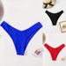 Women's Clothing New Solid Color Women's Sexy Split Bikini V Back Fashion Swimming Trunks Swimsuit_ecoleips.com