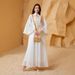 Modest Abaya Dress Women's Muslim Evening Dress Arab Dubai Robe With Mesh Embroidery And Sequins Middle East Style_ecoleips.com