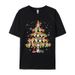 European And American Cross-border Foreign Trade Women's Clothing Christmas-themed Round-neck Printed Short-sleeve_ecoleips.com