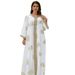 Verve ZD016 Muslim Women's Evening Dress Floral Gold Foil Abaya Robe_ecoleips.com