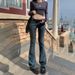 YC&American Retro Low-waist Sexy Stretch Slim-fit Versatile Flared Jeans For Women In Early Autumn & Extra-long Pants_ecoleips.com