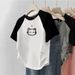 Short-sleeved 2025 Summer New Popular Raglan Color-blocking Asymmetrical Slim-fit Design Short Slimming Top_ecoleips.com