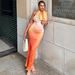 New Printed Halter Maxi Dress For Women Deep Plunge Cowl Neck Backless Bohemian Long Party Dress Summer Holiday Dress_ecoleips.com