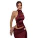 Sexy Backless Halter Neck Crop Top for Women Slim Fit Solid Color off Shoulder European And American Style Hot Girl Summer_ecoleips.com