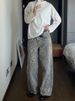 Women's Clothing Retro Leopard Print Jeans Street Hip Hop Beige Straight Wide Leg Pants High Waist Loose Jeans For Women_ecoleips.com