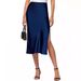 Elegant High-Waist Satin Slit Pencil Skirt - Stretchy Midi Skirt For Women Office To Evening Wear Plus Size Available_ecoleips.com