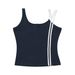 Summer New Women's Retro Color Block Vest Slim Fit Short Top American Street Style Hot Girl Trend 2025_ecoleips.com