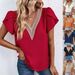 Women's Clothing New V Neck Sleeveless Simple Summer Solid Color Pullover Loose Top_ecoleips.com