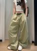 K Wide Leg Curved Knife Pants Women's New Lazy Style Relaxed Feeling Versatile Casual Sports Pants. No Belt_ecoleips.com