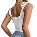 Women's Slim Fit Fishbone Camisole Sexy Hot Girl Square Neck Beautiful Back Top With Bow Tie New Style_ecoleips.com