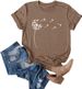 Cicy Bell Women's Dandelion Print T Shirts Cute Graphic Tees Short Sleeve Summer Cotton Tee Tops_ecoleips.com