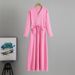 K Waist-cinching, Slimming, Women's Knit Dress With A Long A-line Silhouette To Wear Under A Coat As A Base Layer_ecoleips.com