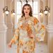 Verve Muslim Abaya Summer Long Printed Maxi Dress Dubai Robe_ecoleips.com