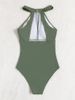 Sexy One-Piece Swimsuit For Women - Mesh Hollow-Out Design, Slim-Fit Monokini, Green Color, S/M/L/XL Sizes_ecoleips.com