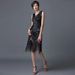 Women's Clothing Elegant Fringe Sequin Party Dress Vintage Glam Evening Gown With Deep V-Neck & Flowy Hem (Available In 11 Colors & Plus Sizes)_ecoleips.com