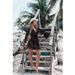 Women's summer sexy v-neck sunscreen lace beach Cover-up dress_ecoleips.com