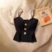 ng2510292 2025 Summer New Style Little Knitted Tube Camisole Vest Inner Women's Outer Wear Sleeveless Beautiful Back Short_ecoleips.com