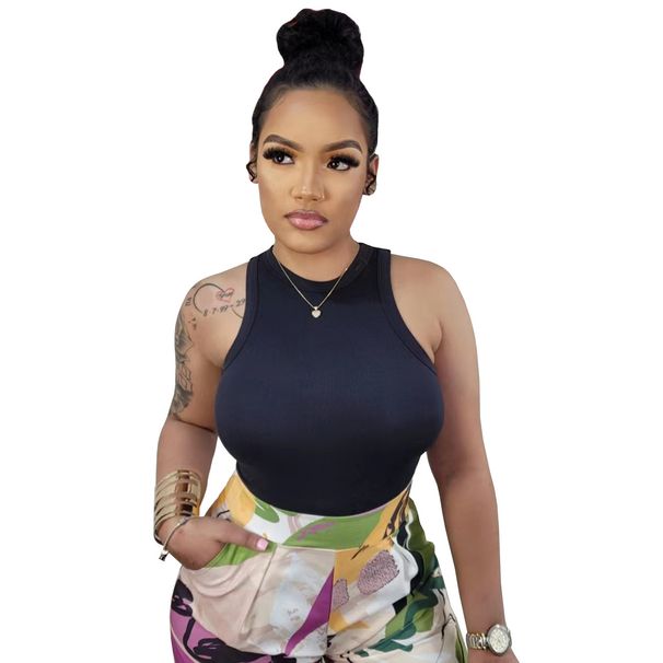 Women's Clothing Solid Color Vest Jumpsuit Fashionable All Match Crater Design_ecoleips.com