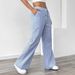 Striped Trousers For Women Casual Versatile Street Style Loose Wide Leg_ecoleips.com
