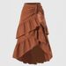 Women's High-Waisted Flounce Hem Skirt – Sweet & Elegant A-Line Midi Skirt For Summer (S-Xxl, Wine Red/Black/Pink/Mixed)_ecoleips.com