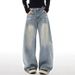 Women's Blue Wide Leg Jeans Loose Straight Leg Pants Versatile Embroidered Plus Size Regular Thickness Autumn Winter Style_ecoleips.com