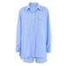 Pink Striped Long Sleeve Shorts Loose Pajamas Two-Piece Set European And American Autumn New Women's Homewear_ecoleips.com