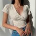1pcs Summer Women Retro Floral Print T-Shirt Lady Short-Sleeved V-Neck T Shirt Female Sexy Slim Fit Tee Girls Fashion Tops_ecoleips.com