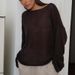K New Hollowed Out Knitted Top For Women's Loose Mesh Sexy Round Neck See Through Thin Sweater_ecoleips.com