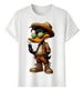 Women's T-Shirts T-shirt Muscle Freaks Duck Detective Cartoon Style_ecoleips.com