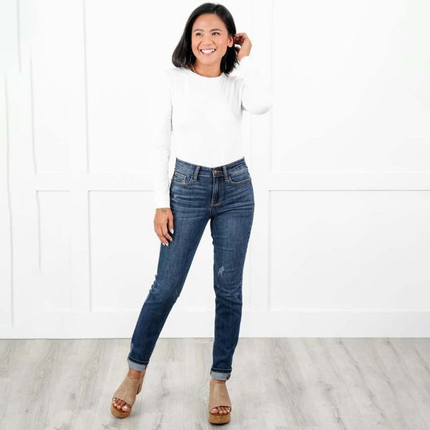 Women's Clothing Jeans Large Size Elastic Slim Fitting Pencil Pants Straight Denim Trousers_ecoleips.com