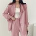 Pink Women's Chic Suit Jacket Korean Style Unique Design Spring Autumn New Outerwear_ecoleips.com